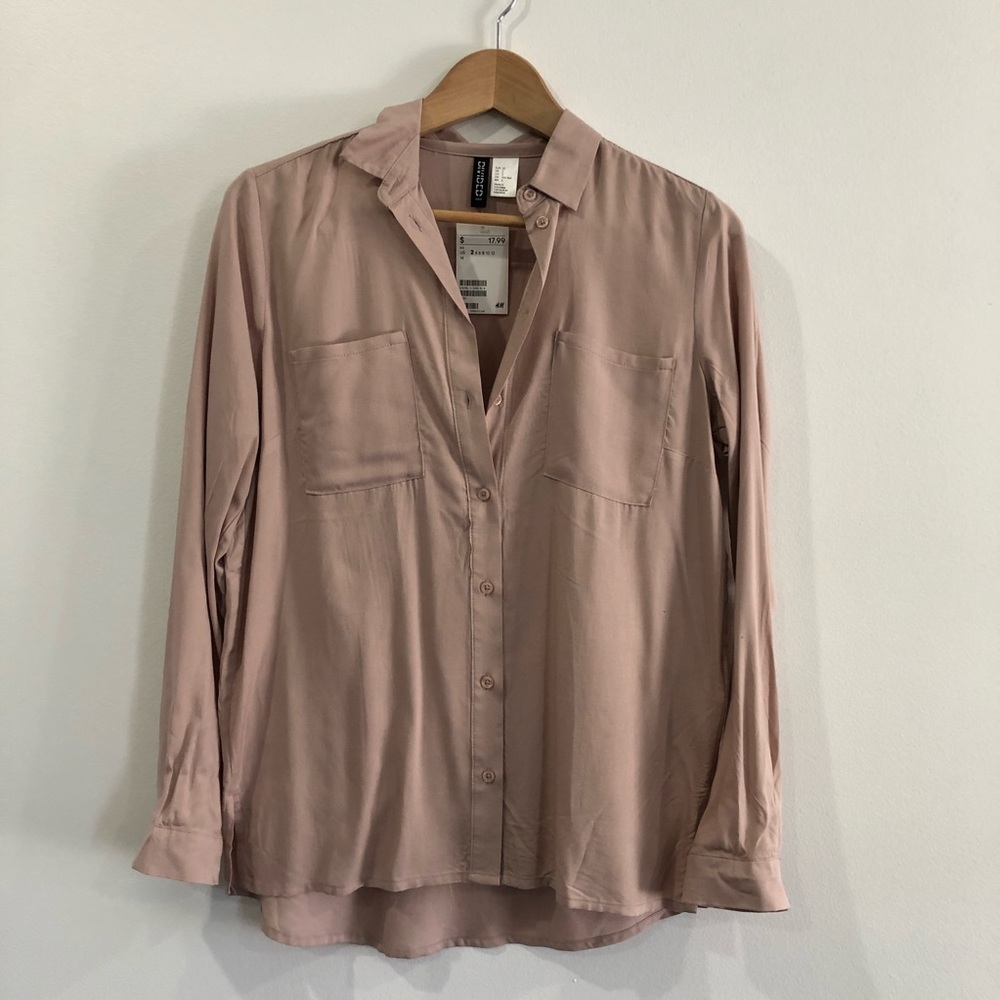 H&M Pink Long Sleeve Blouse